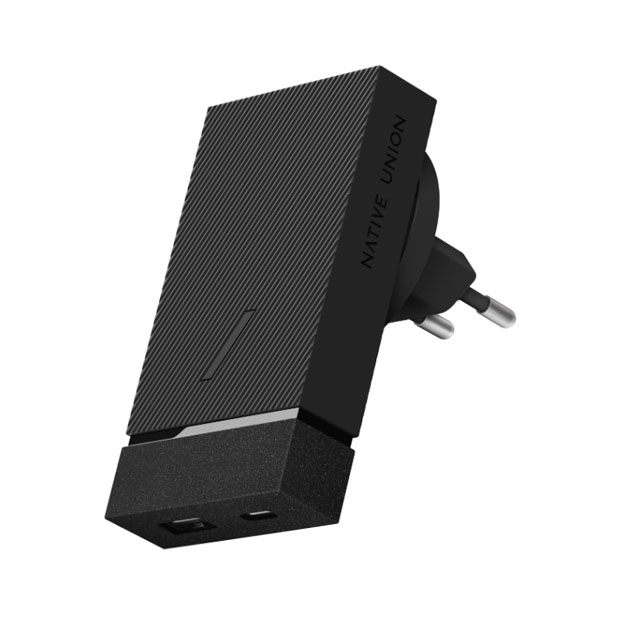 фото Сетевое зарядное устройство native union smart charger, 1 usb/1 usb type-c, grey