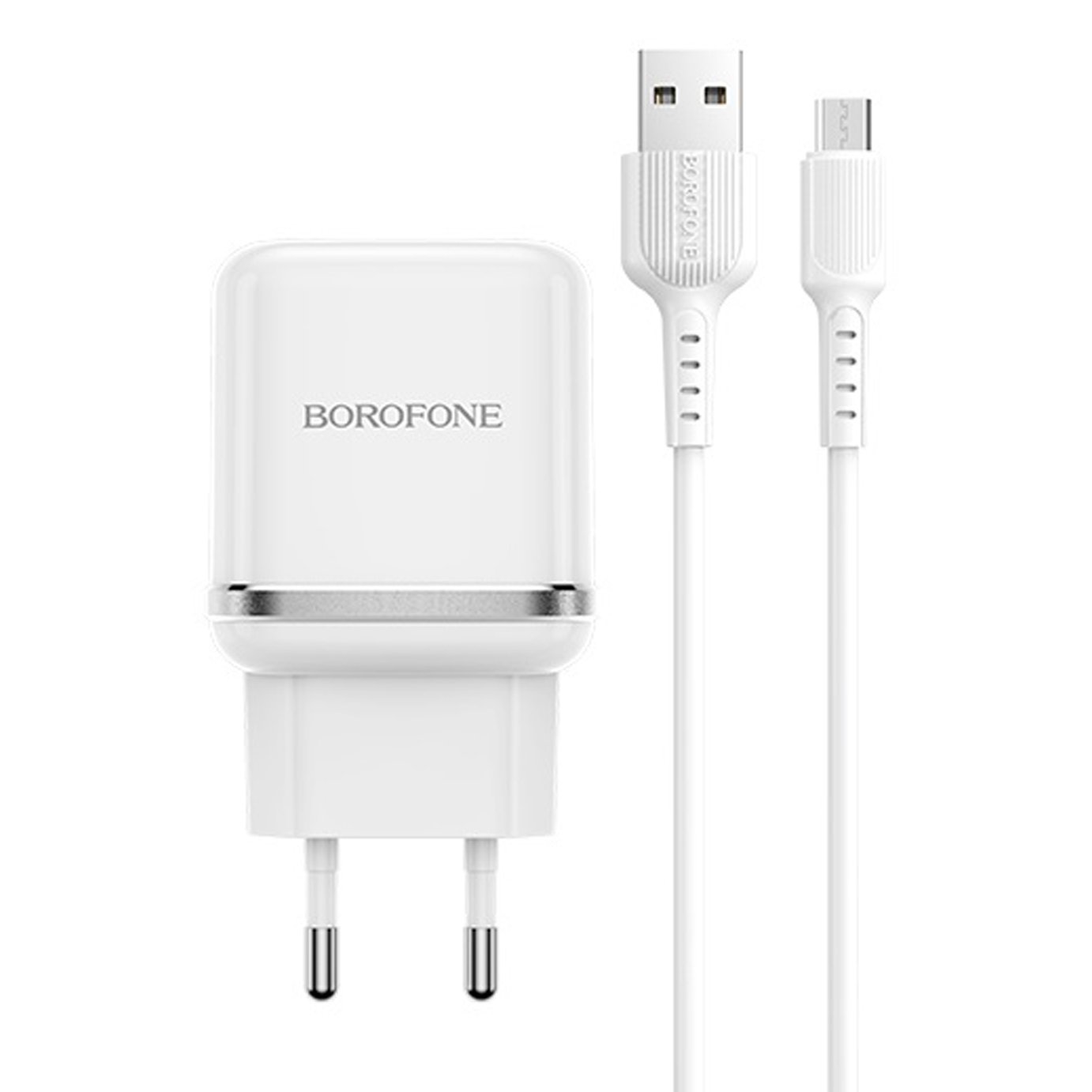 Сетевое зарядное устройство Borofone BA36A High (5V, 3A, QC3.0) + кабель MicroUSB (белое)
Сетевое зарядное устройство Borofone BA36A High (5V, 3A, QC3.0) + кабель MicroUSB (белое)