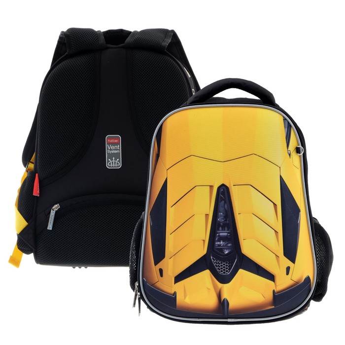 Рюкзак каркасный Hatber Ergonomic light Скорость и мощь, 38 х 29 х 15 см, желтый, Черный 
Рюкзак каркасный Hatber Ergonomic light Скорость и мощь, 38 х 29 х 15 см, желтый, Черный