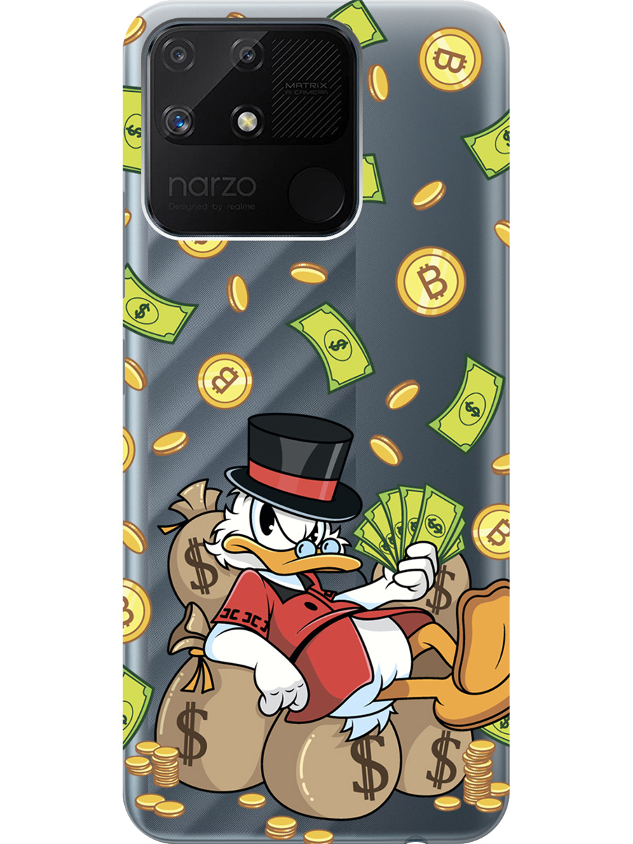 Силиконовый чехол на Realme narzo 50A с принтом "Богатый Скрудж" прозрачный, Прозрачный;белый;зеленый, 740189971
Силиконовый чехол на Realme narzo 50A с принтом "Богатый Скрудж" прозрачный, Прозрачный;белый;зеленый, 740189971
