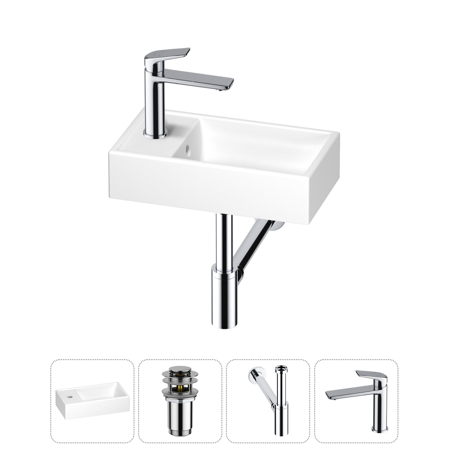 Маленькая раковина для ванной комнаты или туалета Wellsee WC Area 202010495 в наборе 4 в 1, Хром, WC AREA_complects_хром
Маленькая раковина для ванной комнаты или туалета Wellsee WC Area 202010495 в наборе 4 в 1, Хром, WC AREA_complects_хром