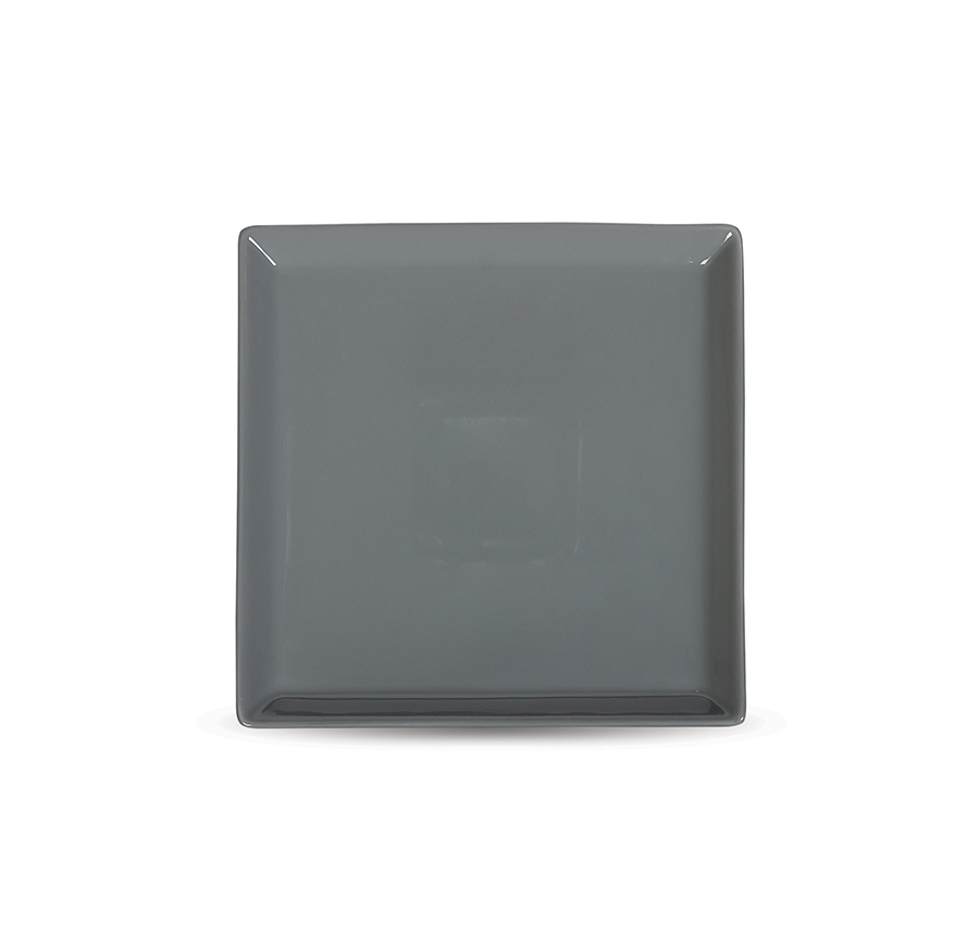 фото Тарелка квадратная 9,5'' 240мм серая "corone colore" lq-sk0059-431c nobrand