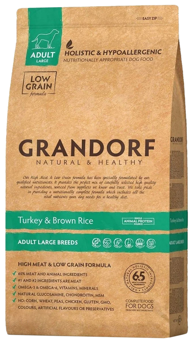 GRANDORF GRANDORF ADULT LARGE BREEDS TURKEY & BROWN RICE низкозерновой для взрослых собак
GRANDORF GRANDORF ADULT LARGE BREEDS TURKEY & BROWN RICE низкозерновой для взрослых собак