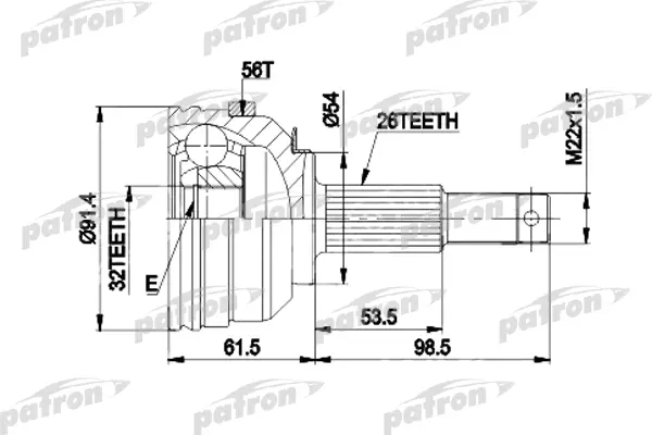 ШРУС наружн к-кт 26x54.1x32 ABS:56T CHRYSLER: CIRRUS, SEBRING 95-99, DODGE: STRATUS 95-99,
ШРУС наружн к-кт 26x54.1x32 ABS:56T CHRYSLER: CIRRUS, SEBRING 95-99, DODGE: STRATUS 95-99,