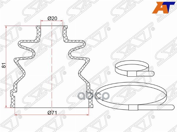 SAT C1134 Пыльник шруса наружный MITSUBISHI PAJERO IO 98- NISSAN MARCH 10 82- (2 хомута. р
SAT C1134 Пыльник шруса наружный MITSUBISHI PAJERO IO 98- NISSAN MARCH 10 82- (2 хомута. р