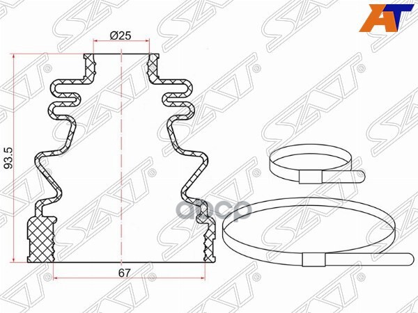 SAT C1377T Пыльник шруса внутренний HYUNDAI Elantra 96- LANCER/MIRAGE 95-, (2 хомута. рези
SAT C1377T Пыльник шруса внутренний HYUNDAI Elantra 96- LANCER/MIRAGE 95-, (2 хомута. рези