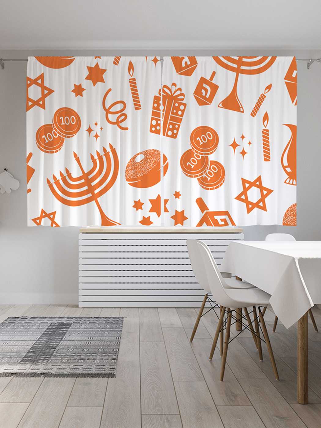 фото Шторы с фотопечатью joyarty "еврейский новый год" из сатена, 290х180 см