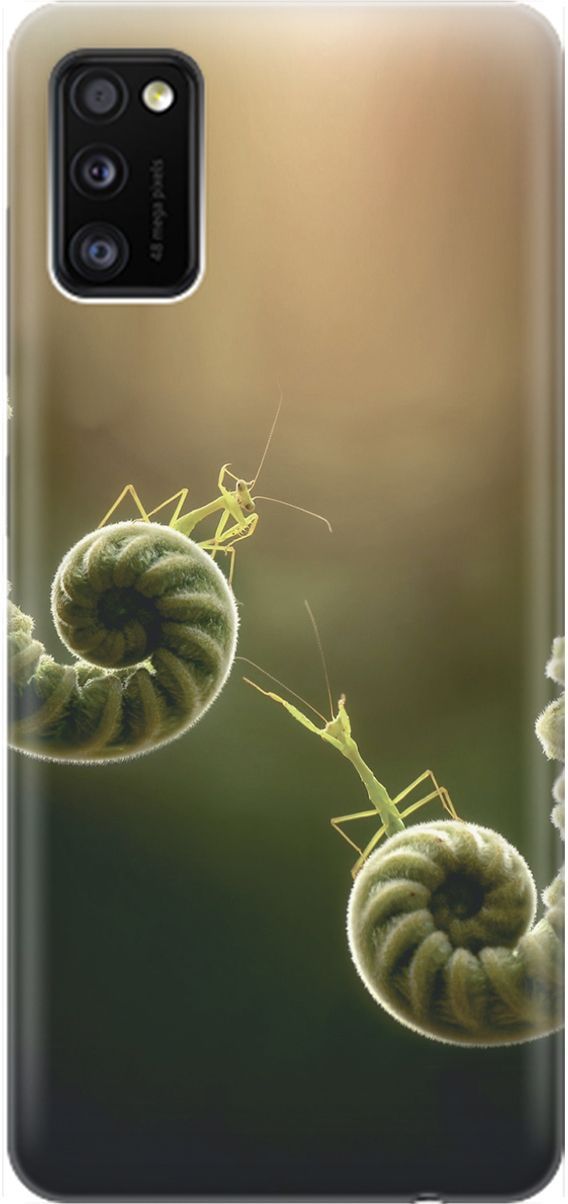 Силиконовый чехол на Samsung Galaxy A41 с принтом "Пара богомолов", Бежевый;зеленый, 1537
Силиконовый чехол на Samsung Galaxy A41 с принтом "Пара богомолов", Бежевый;зеленый, 1537