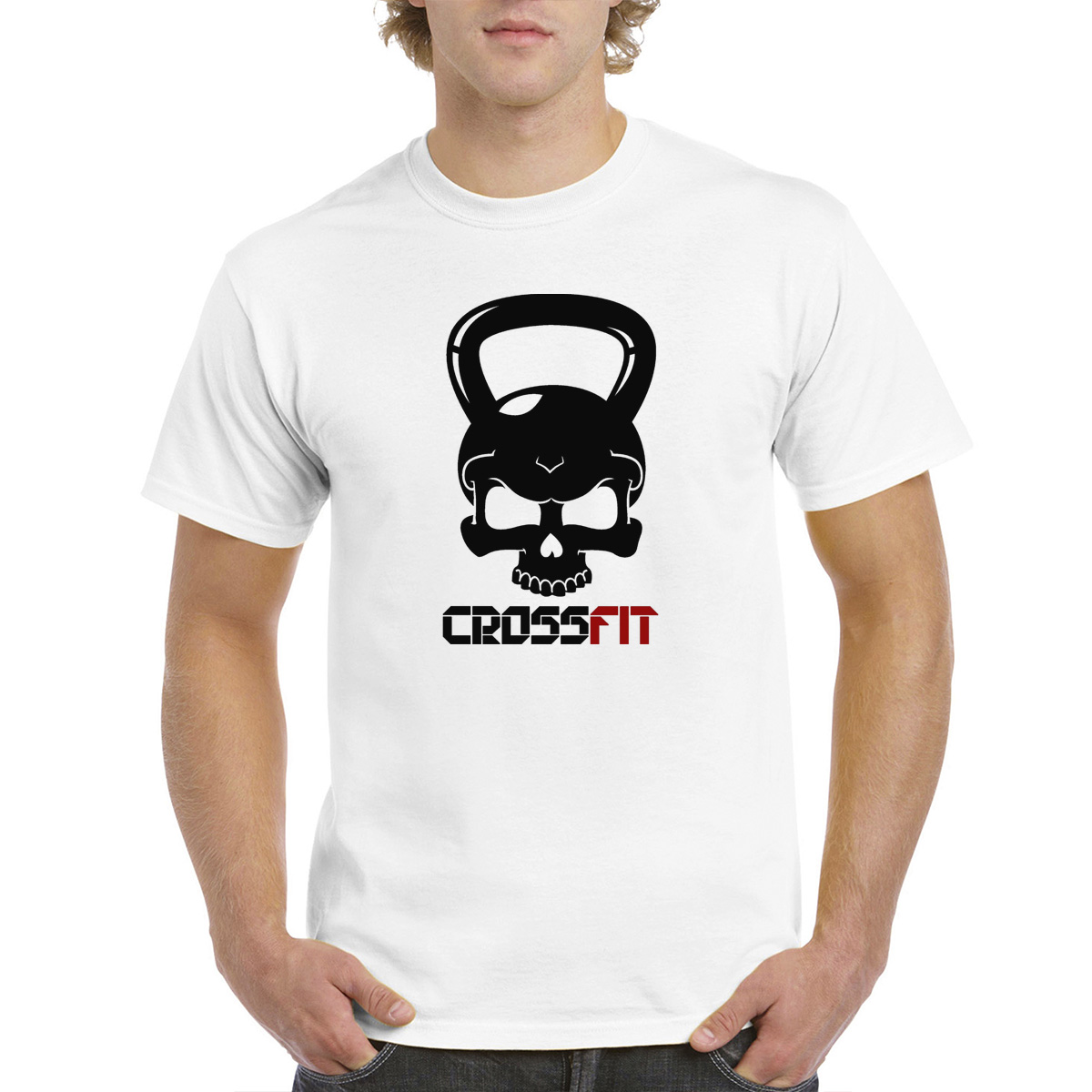 Футболка унисекс coolpodarok Crossfit (Кроссфит) белая 42 RU, Белый, M0113461