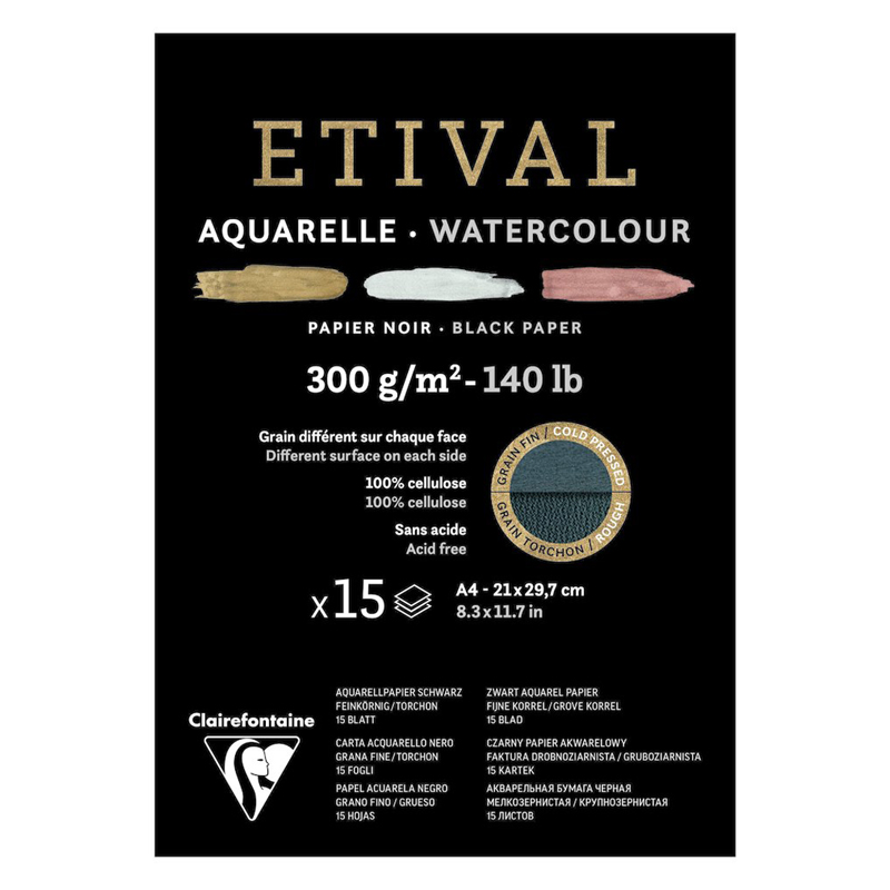 Альбом-склейка для акварели Clairefontaine Etival Torchon 21х29,7см 15л 300 г, черн бумага
Альбом-склейка для акварели Clairefontaine Etival Torchon 21х29,7см 15л 300 г, черн бумага