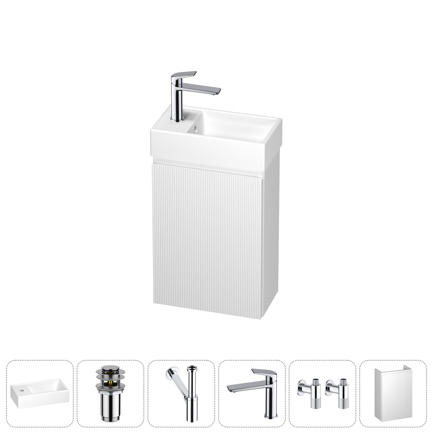 Подвесная тумба с раковиной для ванной и туалета Wellsee WC Area 202010503 в наборе 6 в 1, Хром, WC AREA_complects_хром
Подвесная тумба с раковиной для ванной и туалета Wellsee WC Area 202010503 в наборе 6 в 1, Хром, WC AREA_complects_хром