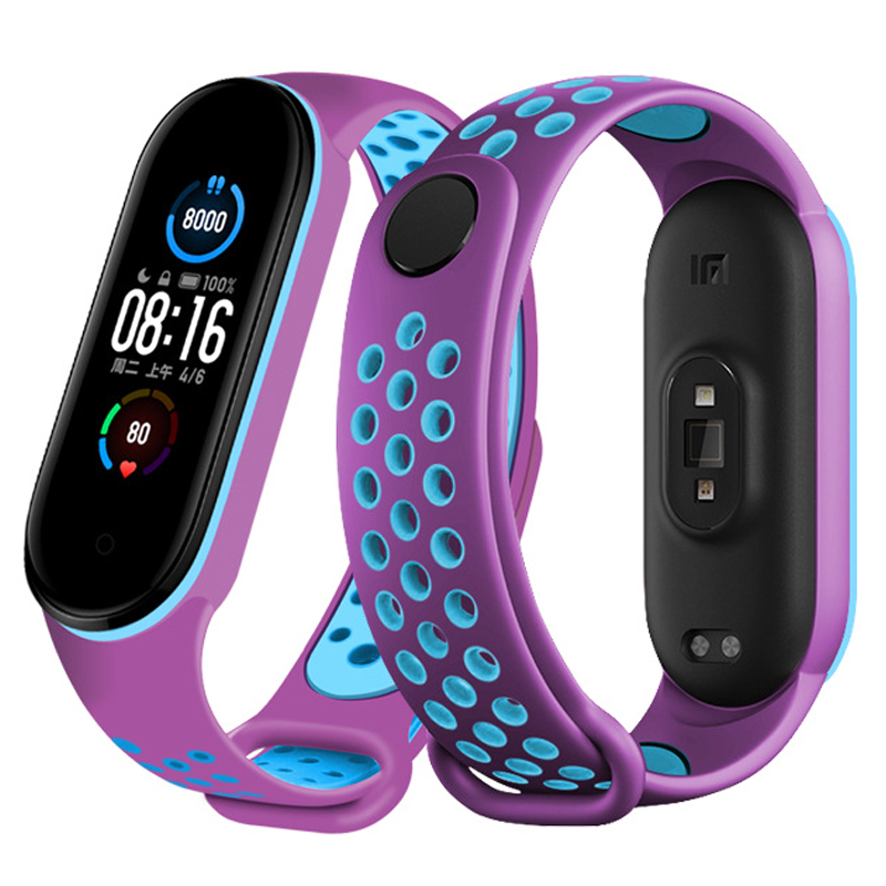 Ремешок силиконовый перфорированный NK для Xiaomi Mi Band 5 (7), фиолетовый+синий,
Ремешок силиконовый перфорированный NK для Xiaomi Mi Band 5 (7), фиолетовый+синий,