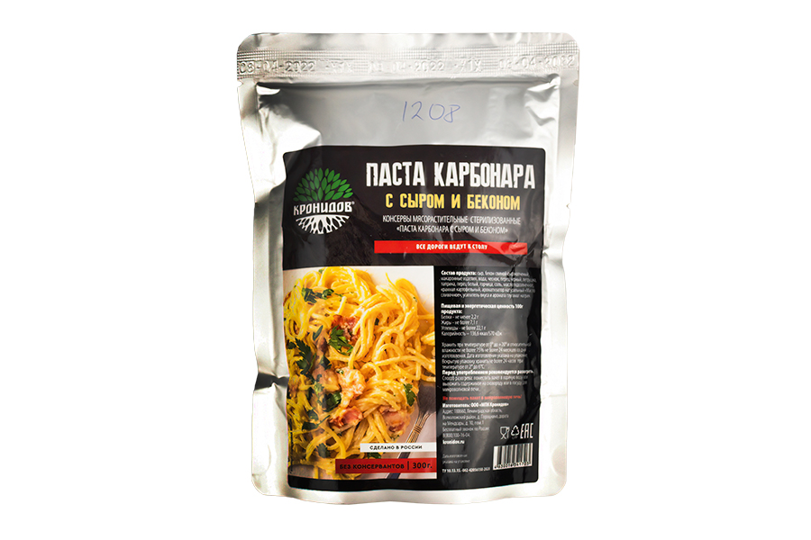 "Паста Карбонара с сыром и беконом" Кронидов Консервы мясорастительные 300гр (K00001208)
"Паста Карбонара с сыром и беконом" Кронидов Консервы мясорастительные 300гр (K00001208)