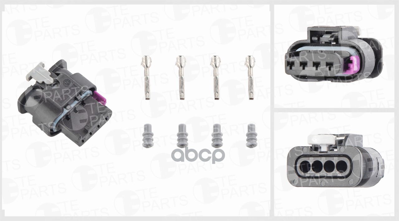 Разъём 4х Контактный ( Комплектация: 4-Pin, 4 Уплотнения, 2 Фиксатора) TE PARTS арт. 77404
Разъём 4х Контактный ( Комплектация: 4-Pin, 4 Уплотнения, 2 Фиксатора) TE PARTS арт. 77404