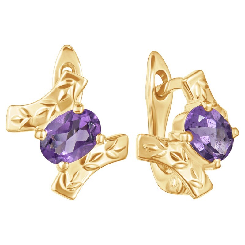 Серьги из серебра с аметистом LAZURIT-ONLINE 8121YG, 8121YG 
Серьги из серебра с аметистом LAZURIT-ONLINE 8121YG, 8121YG