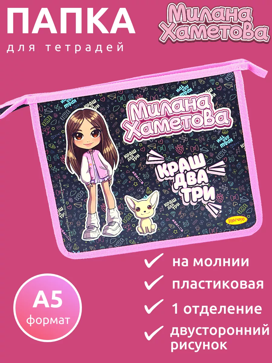 Папка Лимпопо Милана Хаметова Краш, два, три МН035 А5 пластиковая молния сверху, Черный, школа
Папка Лимпопо Милана Хаметова Краш, два, три МН035 А5 пластиковая молния сверху, Черный, школа