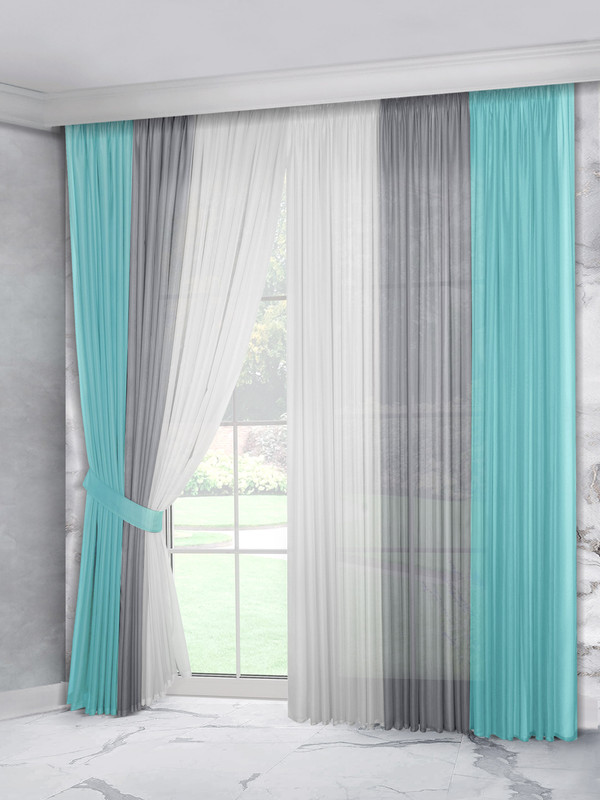 Комплект тюля цветной Raccolto 285x240 см, 2шт.,бирюза, серый, белый, 60332
Комплект тюля цветной Raccolto 285x240 см, 2шт.,бирюза, серый, белый, 60332