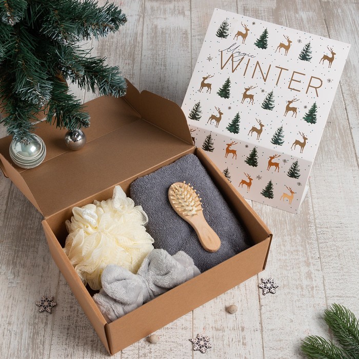 Подарочный набор новогодний Этель Magic winter полотенце 30х60см и аксессуары (4 предм), Бежевый
Подарочный набор новогодний Этель Magic winter полотенце 30х60см и аксессуары (4 предм), Бежевый