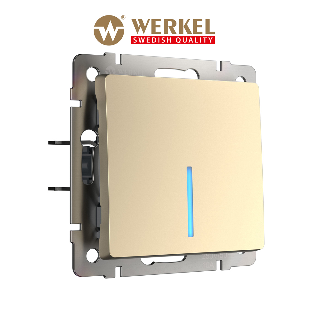 Встраиваемый одноклавишный выключатель Werkel W1110111 шампань с подсветкой 10 А, Бежевый, Выключатель одноклавишный с подсветкой
Встраиваемый одноклавишный выключатель Werkel W1110111 шампань с подсветкой 10 А, Бежевый, Выключатель одноклавишный с подсветкой