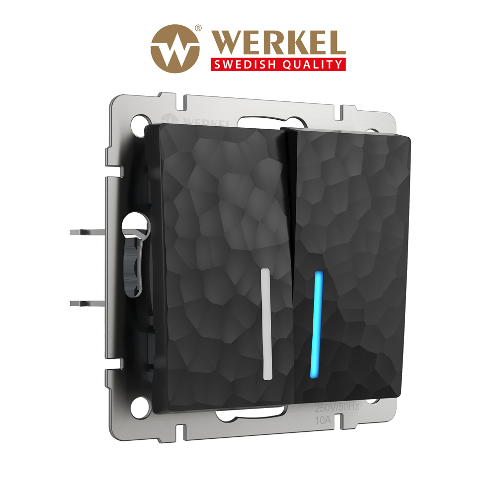 Встраиваемый двухклавишный выключатель Werkel Hammer W1220108 черный с подсветкой 10 А, Выключатель двухклавишный с подсветкой
Встраиваемый двухклавишный выключатель Werkel Hammer W1220108 черный с подсветкой 10 А, Выключатель двухклавишный с подсветкой