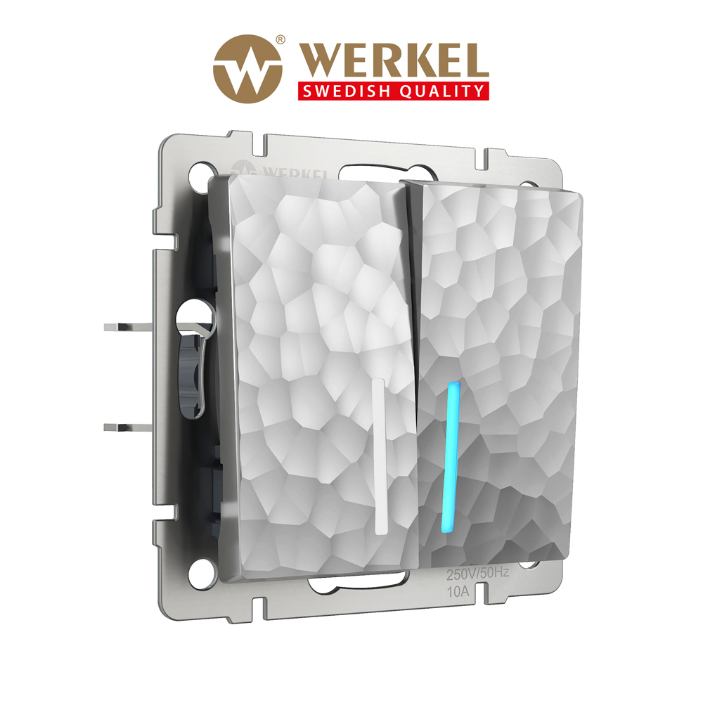 Встраиваемый двухклавишный выключатель Werkel Hammer W1220106 серебряный с подсветкой 10 А, Серебристый, Выключатель двухклавишный с подсветкой
Встраиваемый двухклавишный выключатель Werkel Hammer W1220106 серебряный с подсветкой 10 А, Серебристый, Выключатель двухклавишный с подсветкой