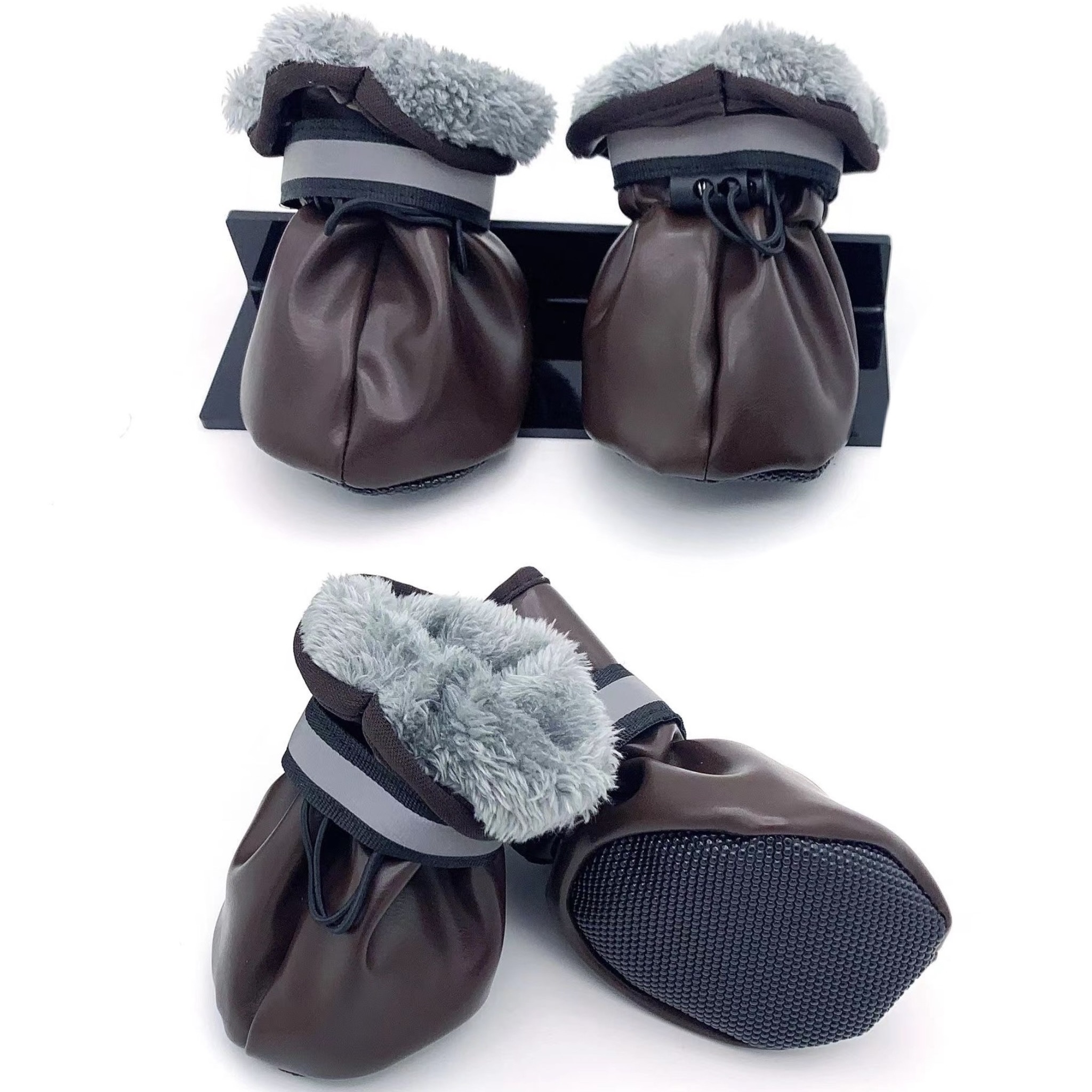 Обувь для собак с мехом, коричневый, эко-кожа, унисекс, размер ,  шт, zima-kozha 
Обувь для собак с мехом, коричневый, эко-кожа, унисекс, размер ,  шт, zima-kozha