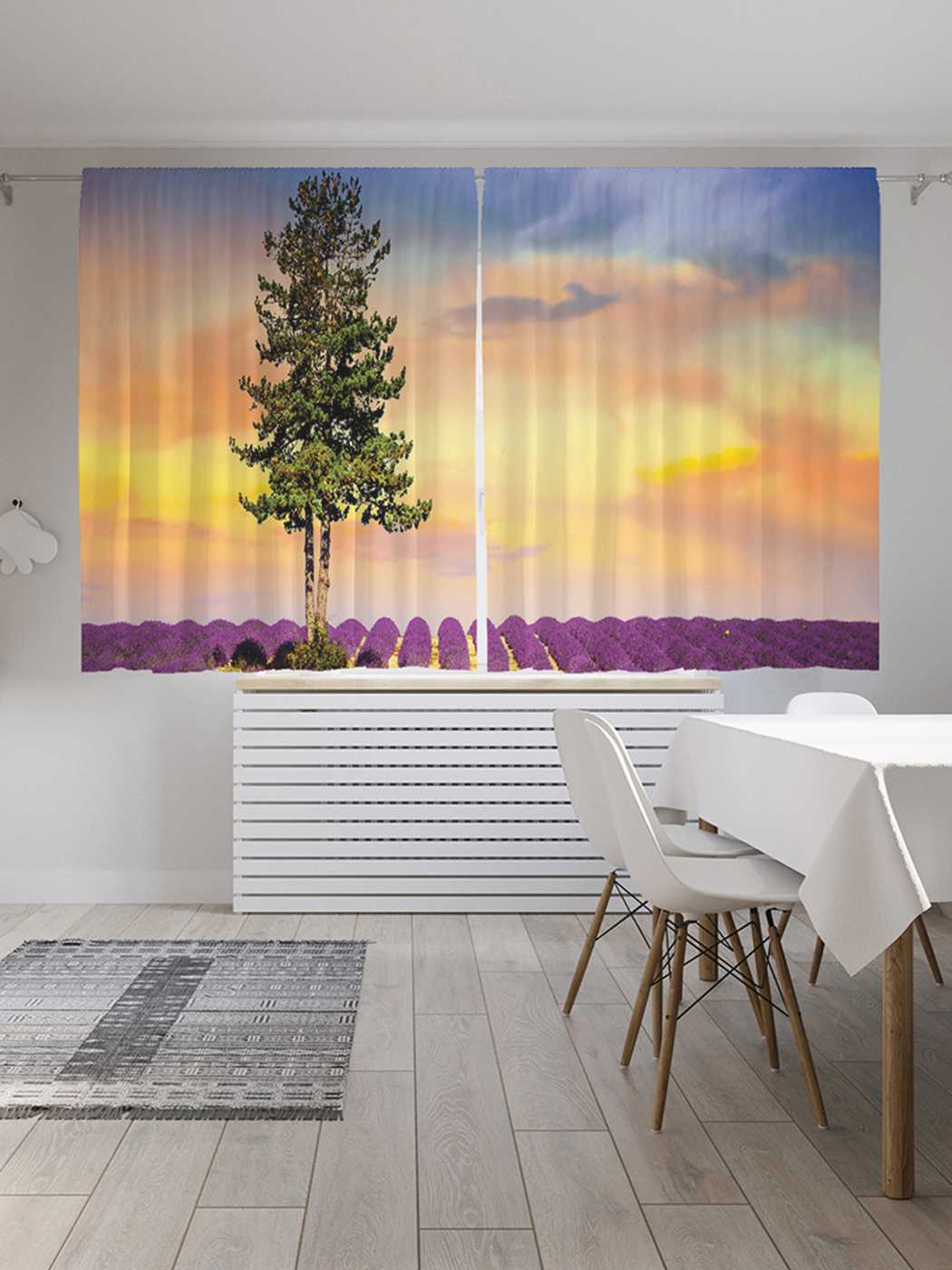 фото Шторы joyarty с фотопечатью "кустарные поля" из сатена, 290х180 см