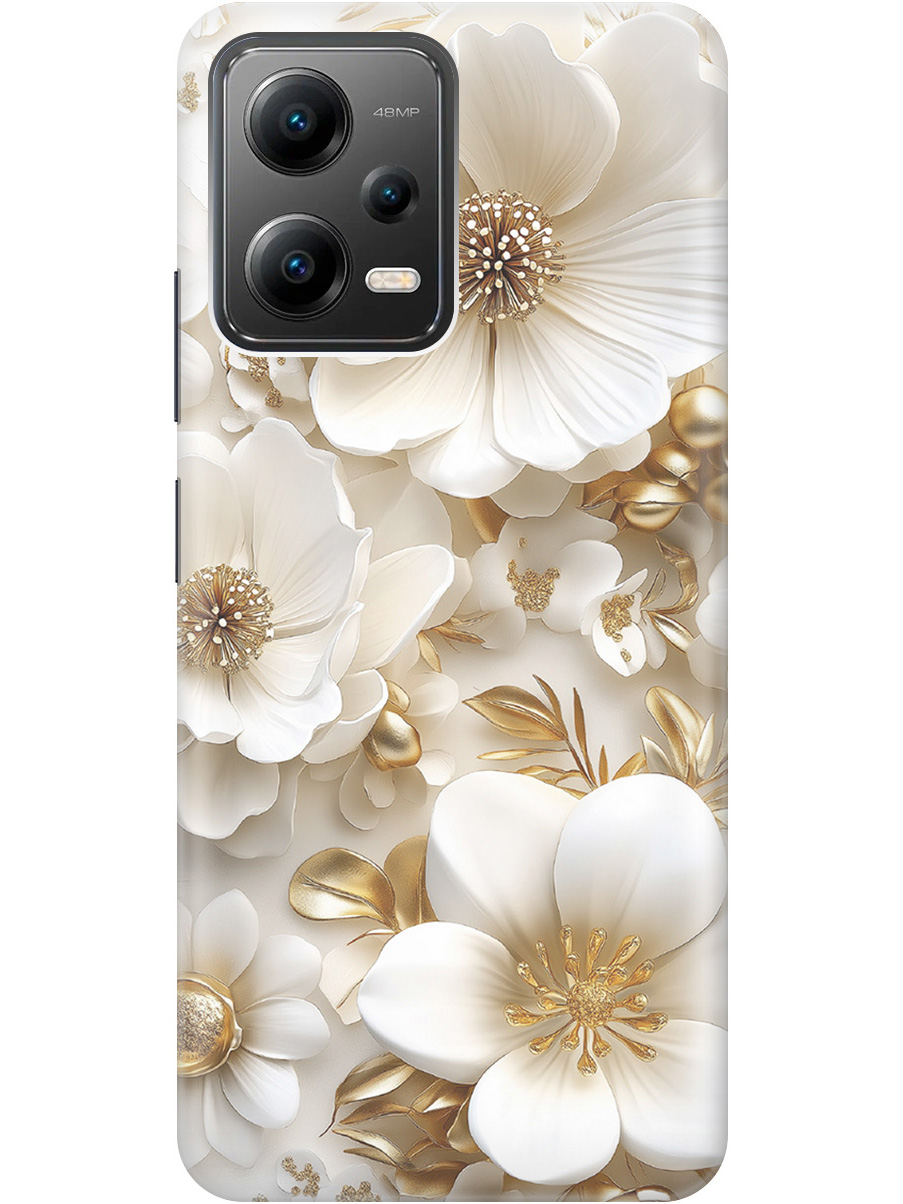 Силиконовый чехол на Xiaomi Poco X5 5G с принтом "Золото на белых цветах", Прозрачный;белый;золотистый, 767959624
Силиконовый чехол на Xiaomi Poco X5 5G с принтом "Золото на белых цветах", Прозрачный;белый;золотистый, 767959624