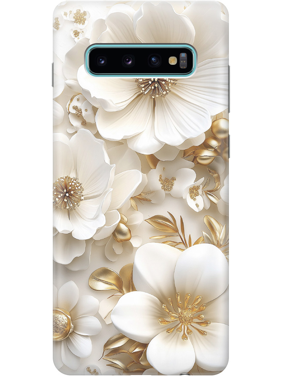 Силиконовый чехол на Samsung Galaxy S10+ с принтом "Золото на белых цветах", Прозрачный;белый;золотистый, 720461124
Силиконовый чехол на Samsung Galaxy S10+ с принтом "Золото на белых цветах", Прозрачный;белый;золотистый, 720461124