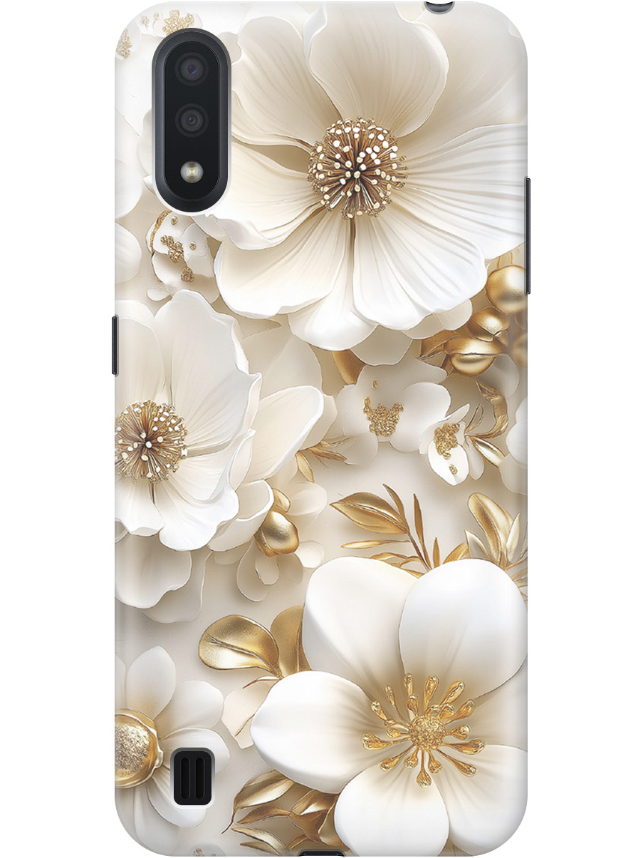 Силиконовый чехол на Samsung Galaxy A01 с принтом "Золото на белых цветах", Прозрачный;белый;золотистый, 722444424
Силиконовый чехол на Samsung Galaxy A01 с принтом "Золото на белых цветах", Прозрачный;белый;золотистый, 722444424