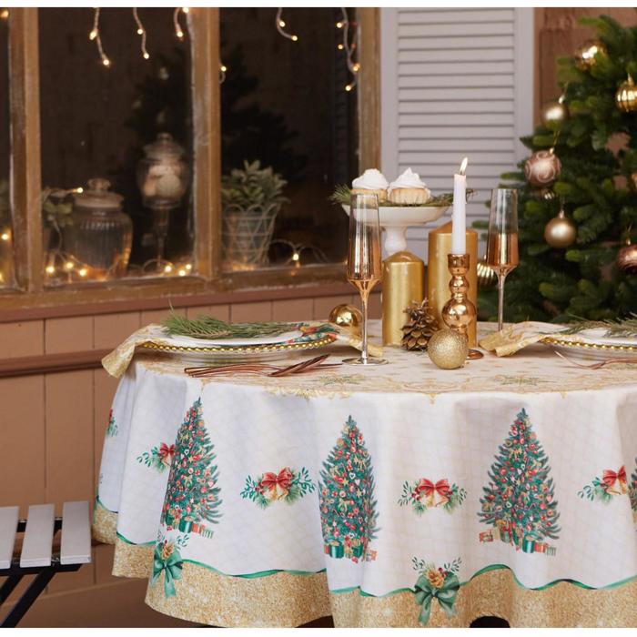 Скатерть новогодняя Этель Golden Christmas d=150 +/- 3см с ГМВО, 100%хл, саржа 190 гр/м2, Бежевый, 000423566
Скатерть новогодняя Этель Golden Christmas d=150 +/- 3см с ГМВО, 100%хл, саржа 190 гр/м2, Бежевый, 000423566