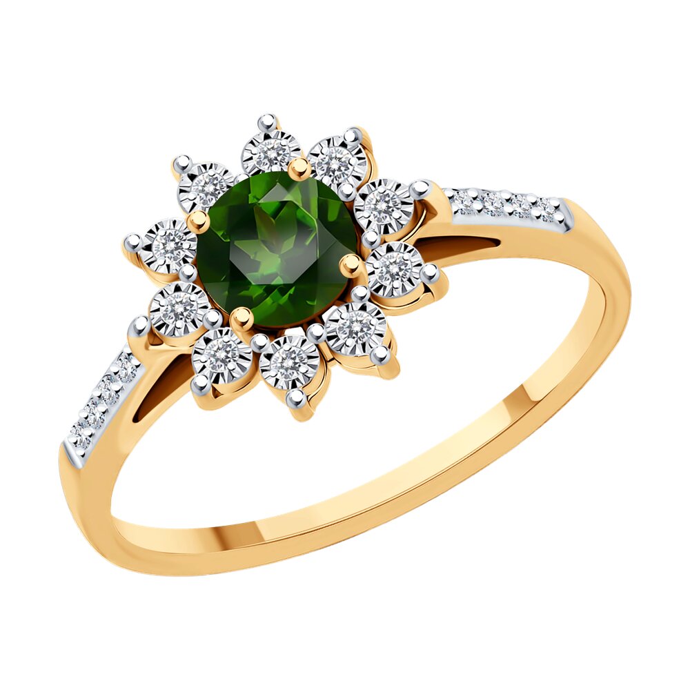 Кольцо из золота с бриллиантом и хромдиопсидом р. SOKOLOV Diamonds 71-00275, 71-00275
Кольцо из золота с бриллиантом и хромдиопсидом р. SOKOLOV Diamonds 71-00275, 71-00275