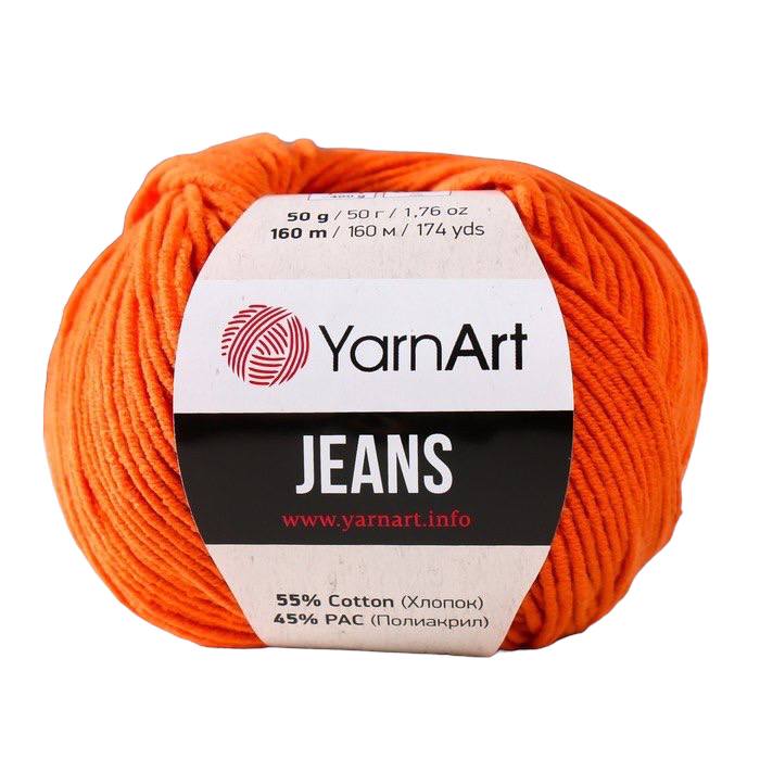 Пряжа YarnArt Jeans 55% хлопок, 45% акрил 160 м, 1 шт, 50 г, 85 морковный, Оранжевый, "Jeans" 55% хлопок, 45% акрил 160 м, 1 шт, 50 г, 85 морковный
Пряжа YarnArt Jeans 55% хлопок, 45% акрил 160 м, 1 шт, 50 г, 85 морковный, Оранжевый, "Jeans" 55% хлопок, 45% акрил 160 м, 1 шт, 50 г, 85 морковный