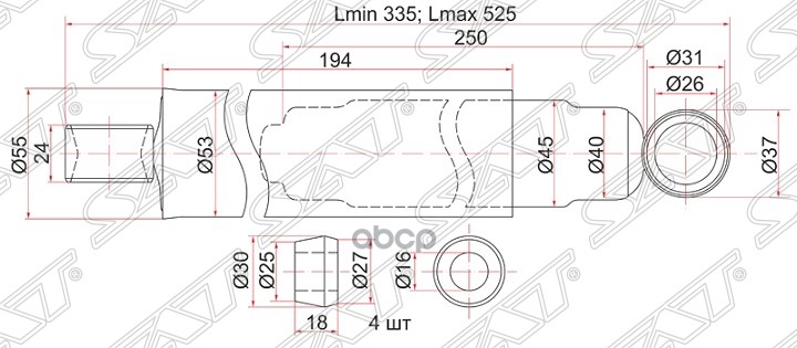 Амортизатор Rr (задний) Mmc Canter Fe2#/ Fe11#/Fe134/Fe3#/Fe4#/Fe6# Lh=Rh Sat арт. ST-MB16
Амортизатор Rr (задний) Mmc Canter Fe2#/ Fe11#/Fe134/Fe3#/Fe4#/Fe6# Lh=Rh Sat арт. ST-MB16