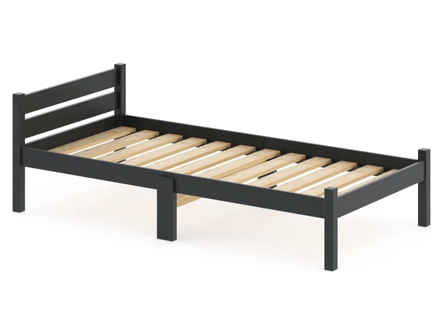 фото Кровать solarius, артикул kompakt100ser-190, цвет темно-серый