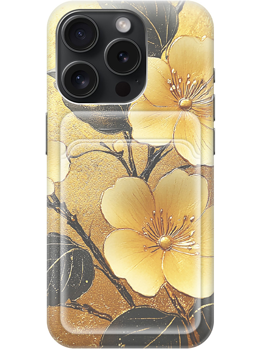 Силиконовый чехол на Apple iPhone 15 Pro с принтом "Цветы и золото" с карманом для карты, Прозрачный;желтый;черный, 775148024
Силиконовый чехол на Apple iPhone 15 Pro с принтом "Цветы и золото" с карманом для карты, Прозрачный;желтый;черный, 775148024