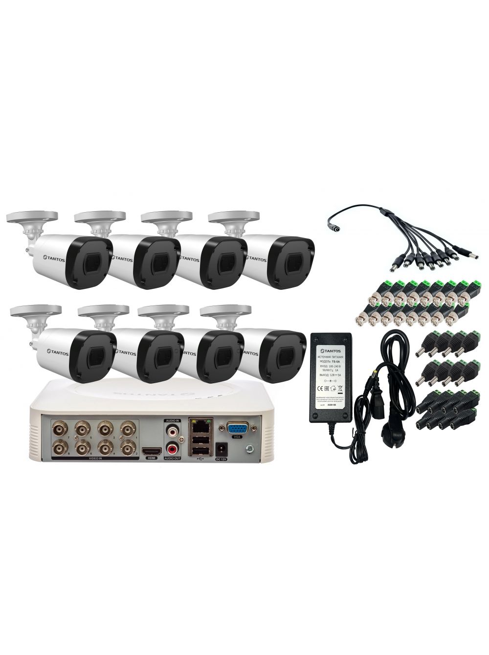 Комплект Tantos из 8-ми цилиндрических камер AHD (2Mpx/), Белый, TSr-UV0818 Eco+TSc-Pe2HDf*8
Комплект Tantos из 8-ми цилиндрических камер AHD (2Mpx/), Белый, TSr-UV0818 Eco+TSc-Pe2HDf*8