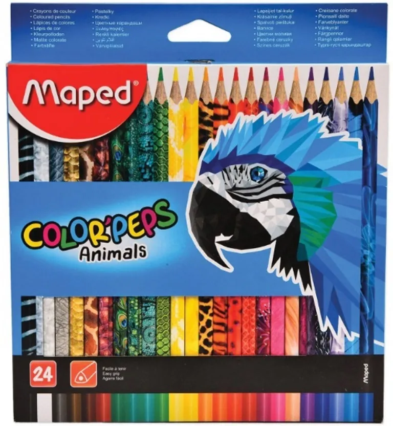 Карандаши цветные MAPED Color'Peps Animals', 24 цвета, трехгранные, заточенные, европодвес
Карандаши цветные MAPED Color'Peps Animals', 24 цвета, трехгранные, заточенные, европодвес