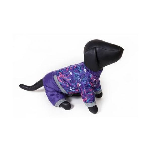 фото Комбинезон для собак зоо фортуна теплый, женский, фиолетовый, длина спины 30 см