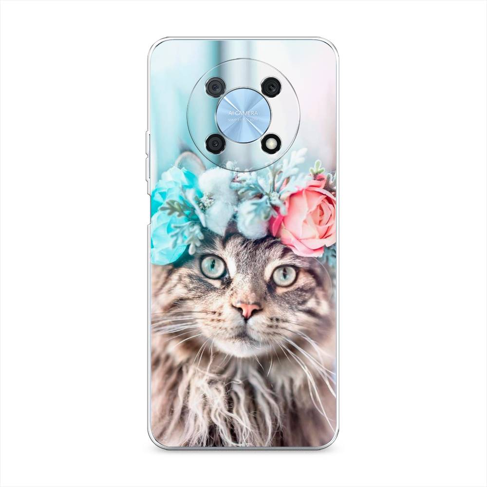 фото Силиконовый чехол "кот в венке" на huawei nova y90 / хуавей нова 90 awog
