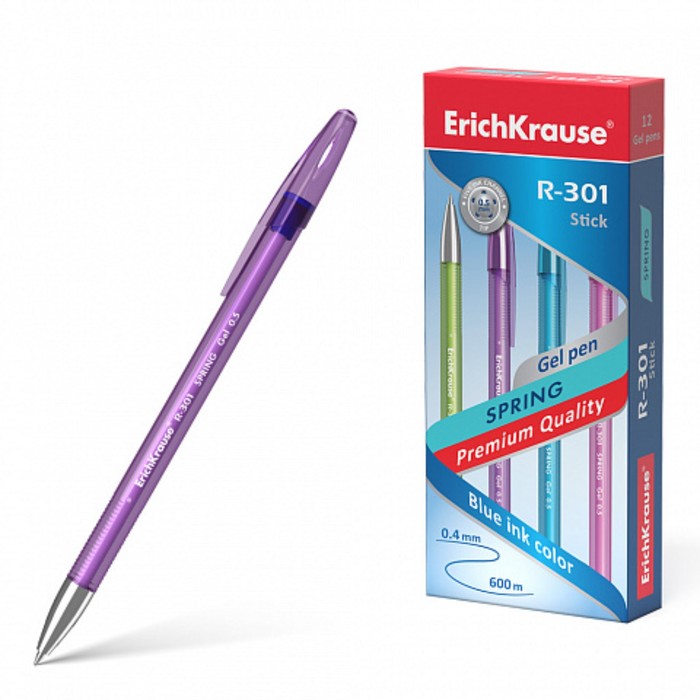Ручка гелевая ErichKrause R-301 Spring Gel Stick, чернила синие, узел 0.5 мм, длина линии
Ручка гелевая ErichKrause R-301 Spring Gel Stick, чернила синие, узел 0.5 мм, длина линии