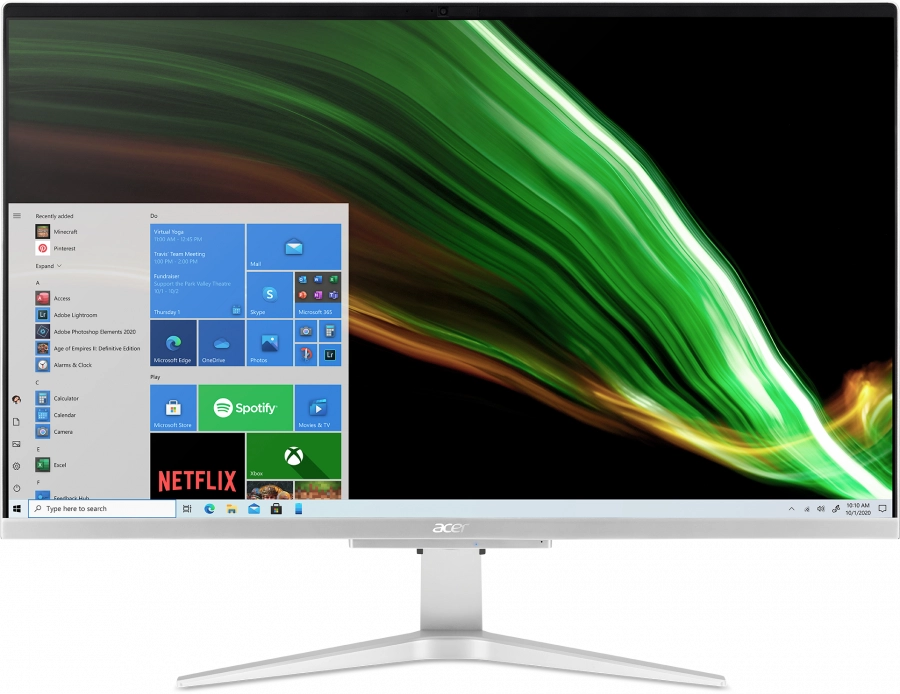 фото Моноблок acer aspire c27-1655 серебристый, черный (dq.bgger.00k)