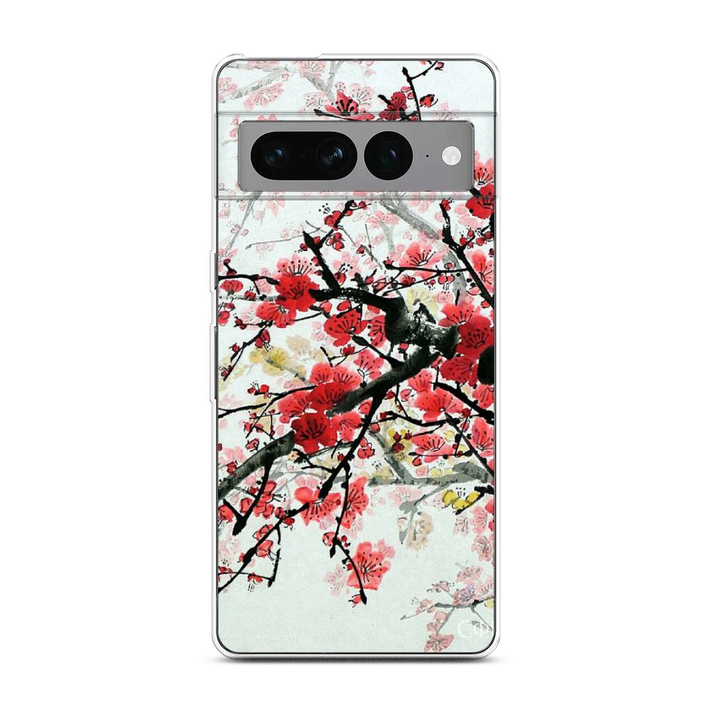 фото Силиконовый чехол "сакура" на google pixel 7 pro / гугл пиксель 7 про awog