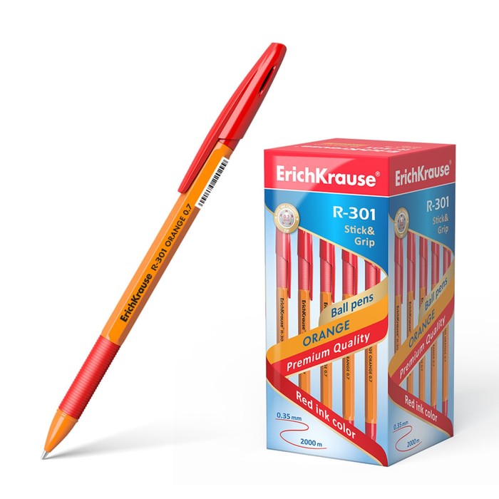 Ручка шариковая Erich Krause R-301 Orange Stick & Grip, узел 0.7 мм, чернила красные, рези
Ручка шариковая Erich Krause R-301 Orange Stick & Grip, узел 0.7 мм, чернила красные, рези