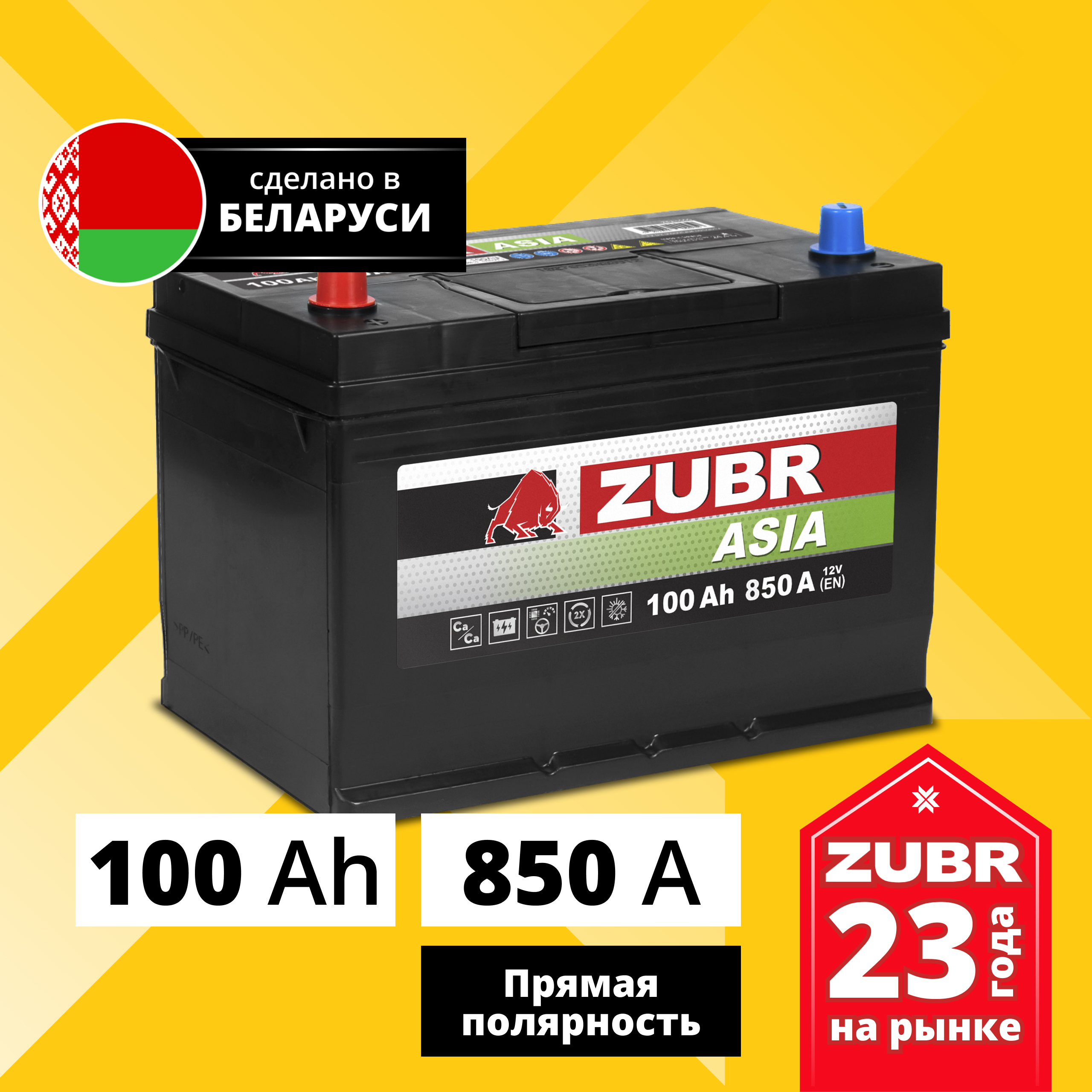 Аккумулятор автомобильный ZUBR Premium Asia 100 Ач 900 А прямая полярность ZPA1001, ZUBR Premium Asia
Аккумулятор автомобильный ZUBR Premium Asia 100 Ач 900 А прямая полярность ZPA1001, ZUBR Premium Asia