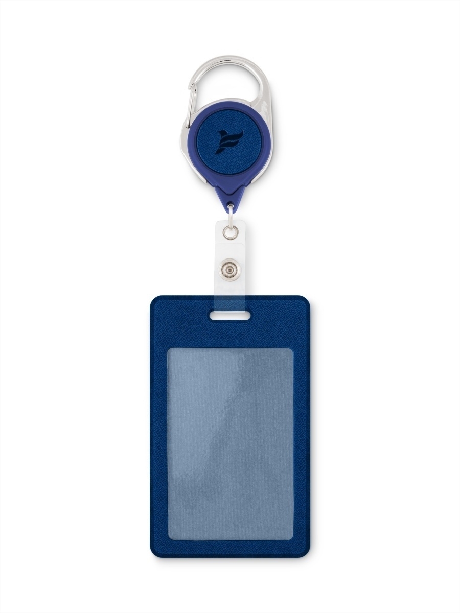фото Держатель для пропуска с рулеткой, бейджа, проездного, карты, flexpocket, цвет темно-синий