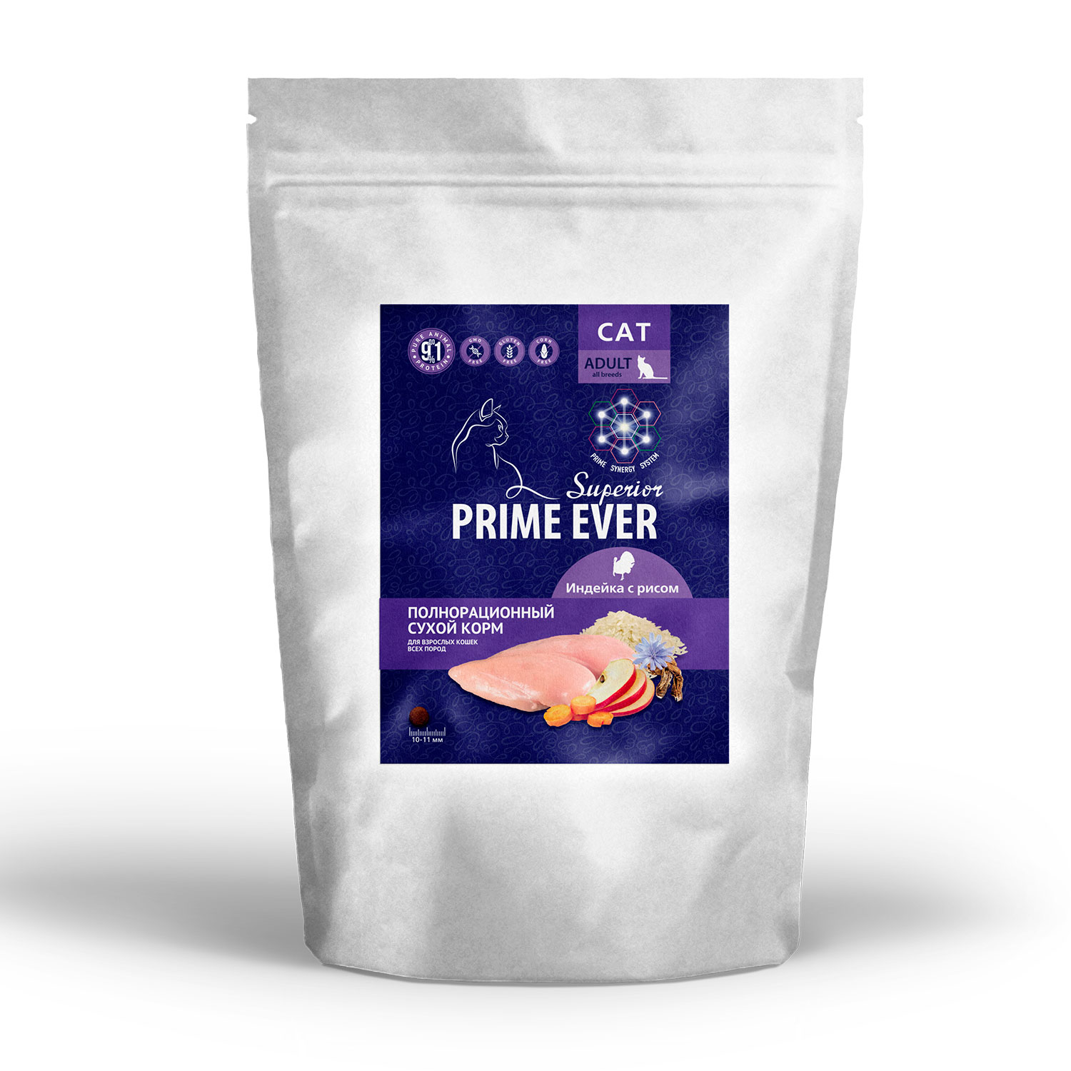 Сухой корм для кошек Prime Ever Superior Adult Cat полнорационный, индейка с рисом, 400 г
Сухой корм для кошек Prime Ever Superior Adult Cat полнорационный, индейка с рисом, 400 г