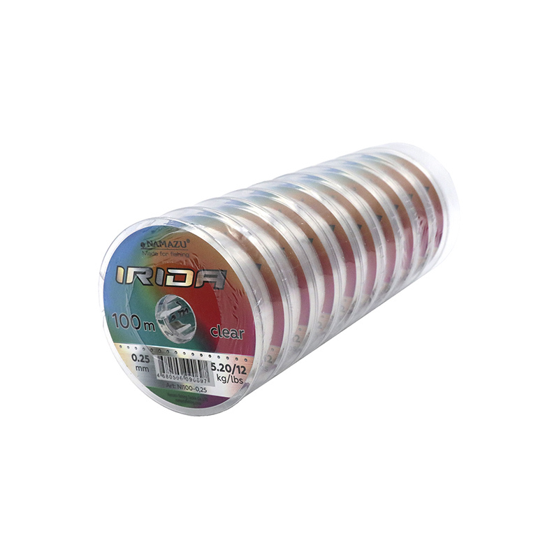 Леска Namazu "Irida", L-100 м, d-0,25 мм, test-5,20 кг, прозрачная (уп. 10 шт.), Прозрачный, Irida
Леска Namazu "Irida", L-100 м, d-0,25 мм, test-5,20 кг, прозрачная (уп. 10 шт.), Прозрачный, Irida