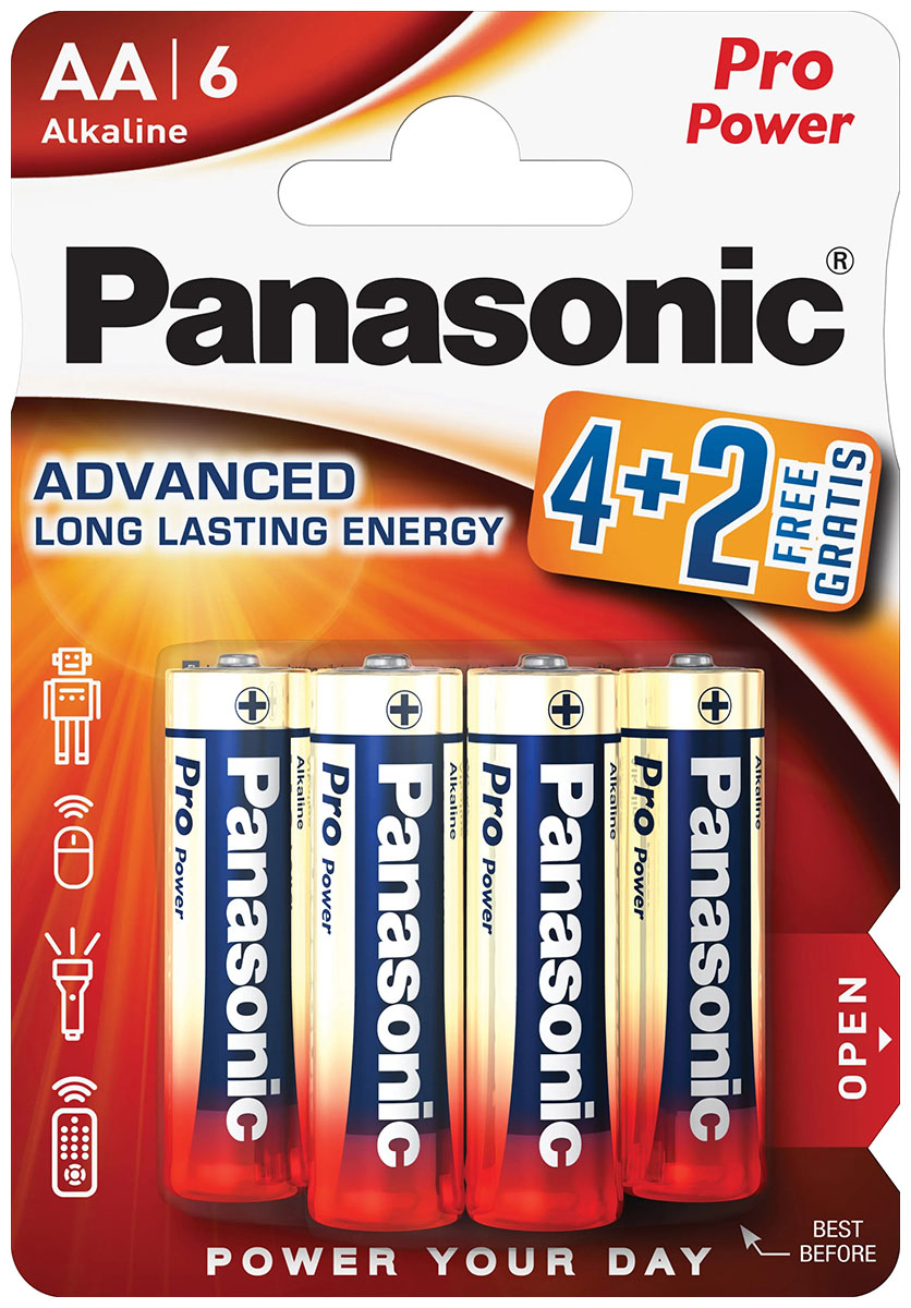 Батарейки Panasonic щелочные AA Pro Power promo pack в блистере 6шт (LR6XEG/6B2F), щелочные AA Pro Power promo pack в блистере 6шт (LR6XEG/6B2F)
Батарейки Panasonic щелочные AA Pro Power promo pack в блистере 6шт (LR6XEG/6B2F), щелочные AA Pro Power promo pack в блистере 6шт (LR6XEG/6B2F)