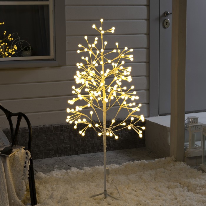 фото Светодиодное дерево шарики 1.3 м, 180 led, постоянное свечение, 220 в, свечение теплое б nobrand